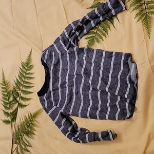 Boys gray and blue striped long sleeve tee size 4